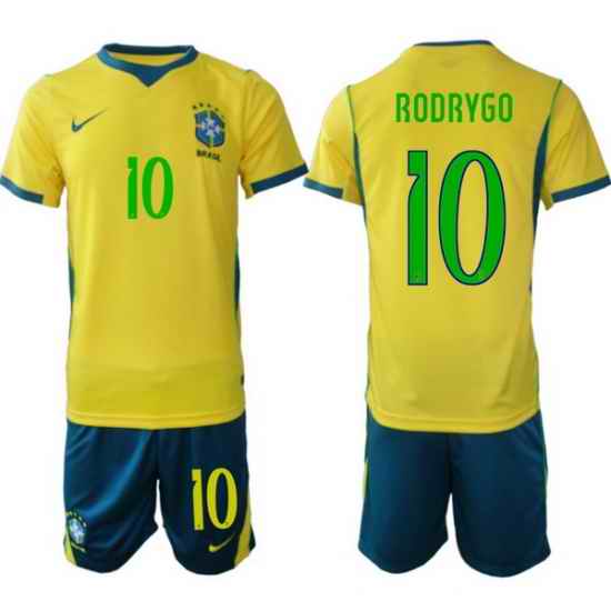 Youth Brazil 2026 FIFA World Cup Yellow Home Soccer Jersey RODRYGO #10